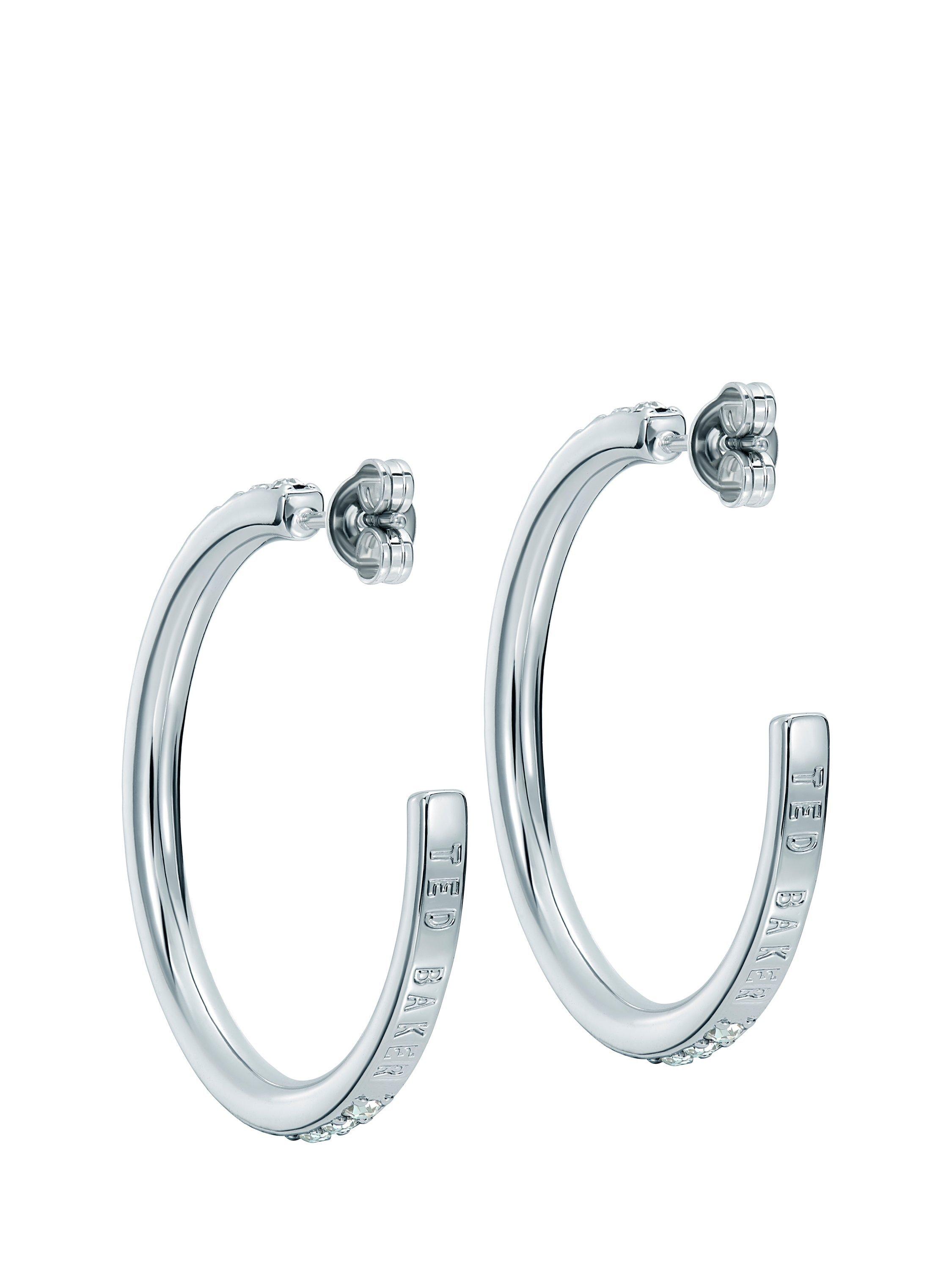 Product image 5 of 6, which shows Ted Baker Clanci Medium Crystal Hoop Earrings, Silver
