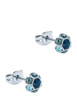 Ted Baker Gemme Crystal Gem Cluster Stud Earrings, Silver/Blue