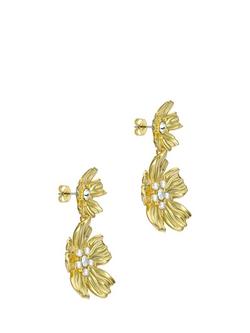 Ted Baker Pettala Flower Statement Drop Earrings, Gold, Gold