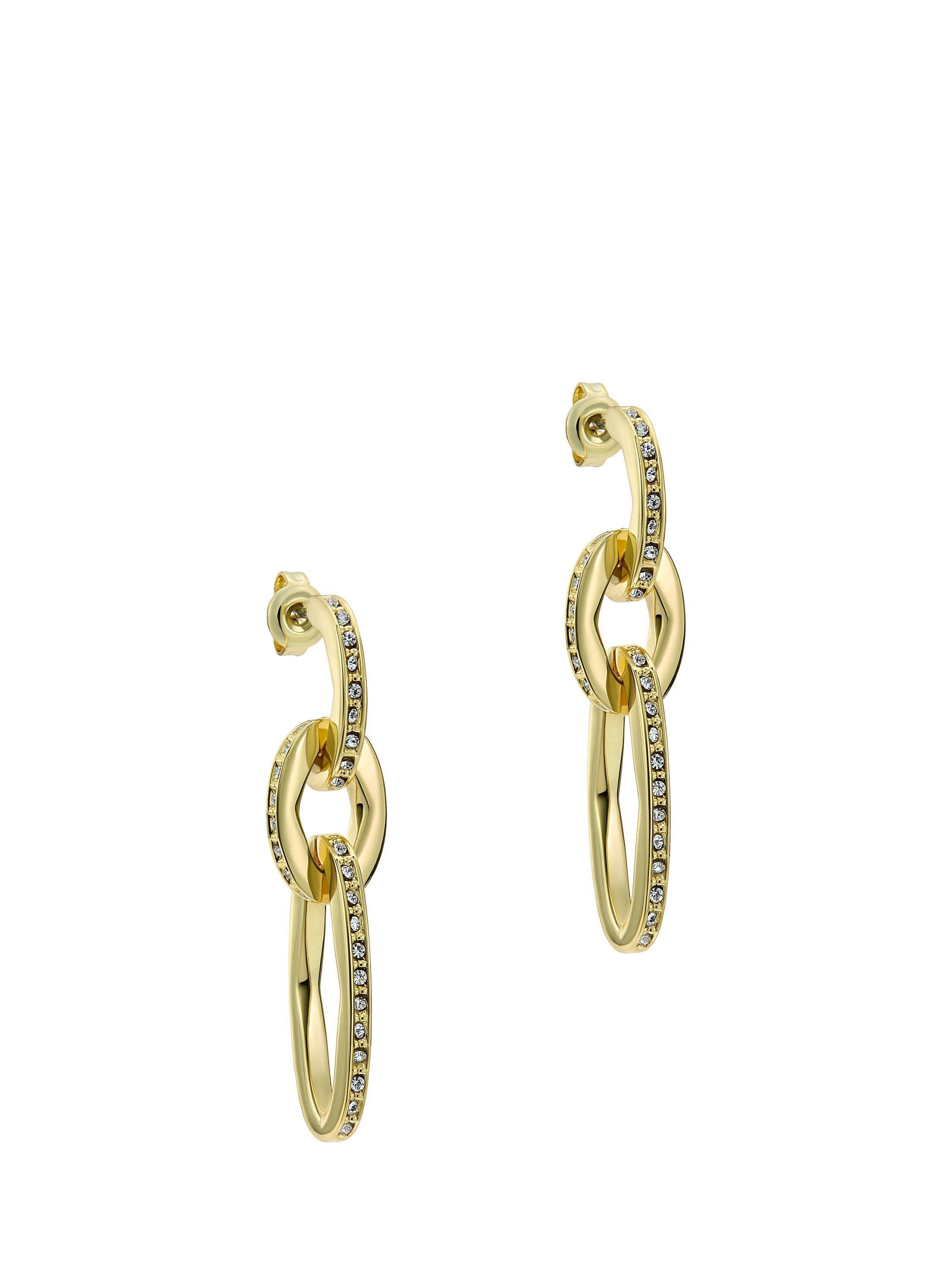 Product image 1 of 5, which shows Ted Baker Shirina Crystal Shimmer Drop Earrings, Gold