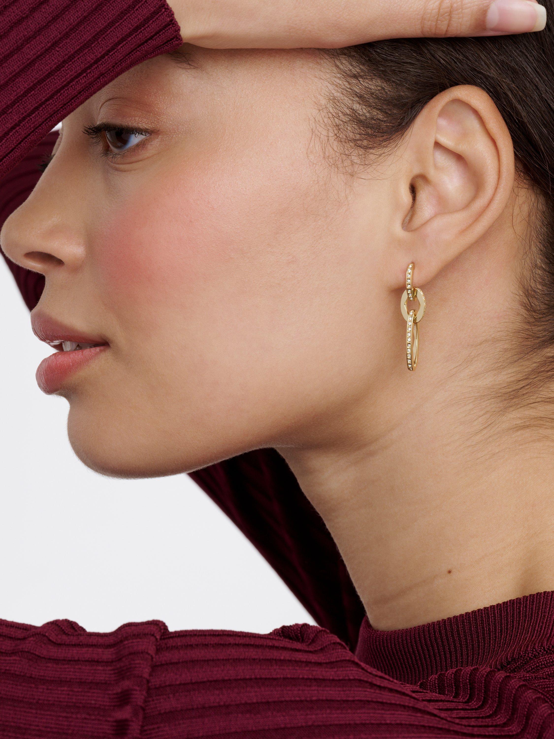 Product image 2 of 5, which shows Ted Baker Shirina Crystal Shimmer Drop Earrings, Gold