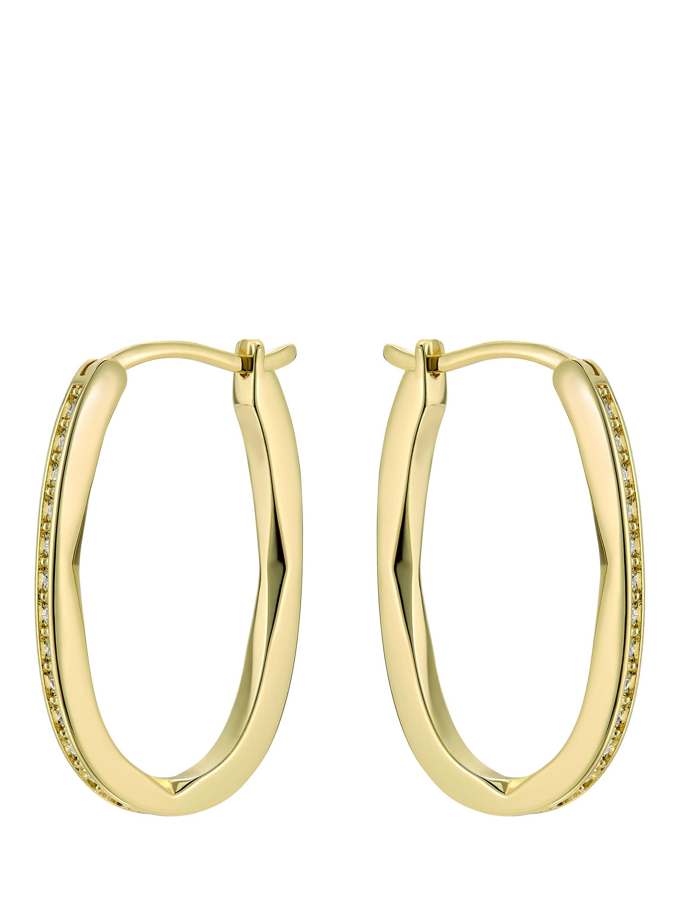 Product image 4 of 6, which shows Ted Baker Shivanna Crystal Shimmer Hoop Earrings, Gold