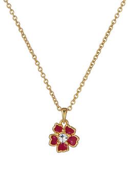 Ted Baker Petiies Painted Flower Pendant Necklace, Gold, Gold