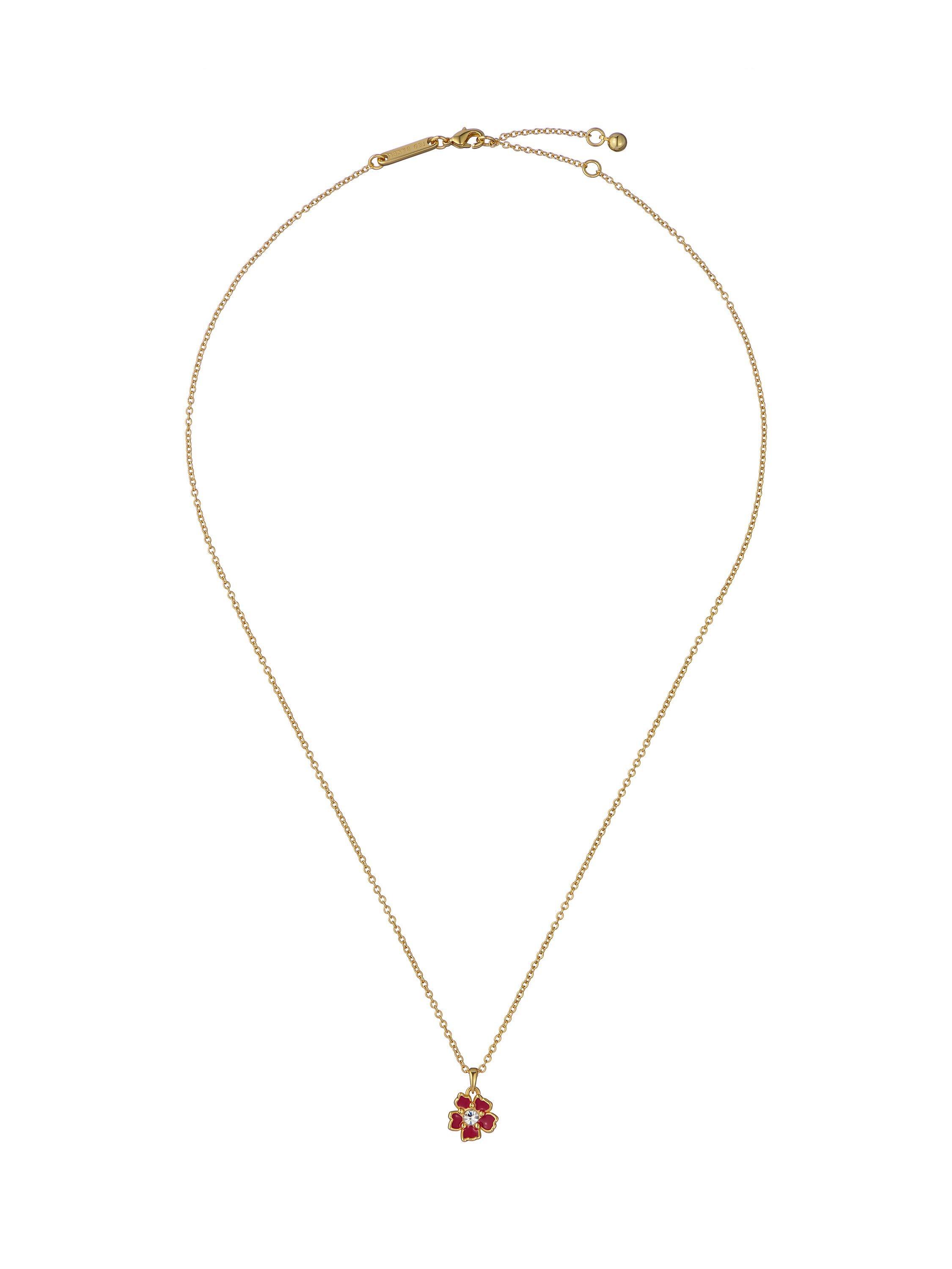 Product image 4 of 6, which shows Ted Baker Petiies Painted Flower Pendant Necklace, Gold