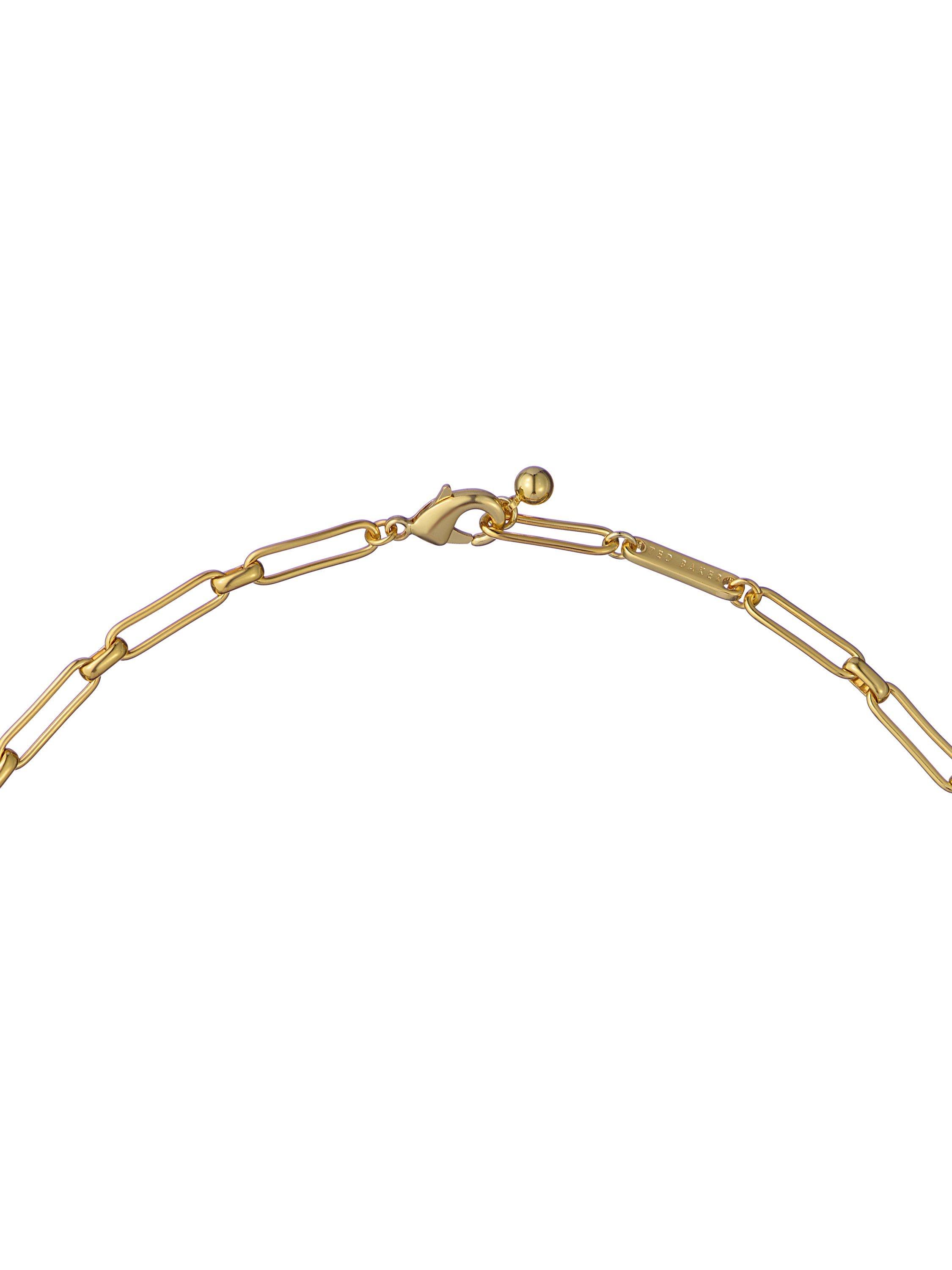 Product image 5 of 6, which shows Ted Baker Petrice Flower Statement Crystal Necklace, Gold