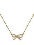 Ted Baker Ribah Crystal Ribbon Bow Pendant Necklace, Gold