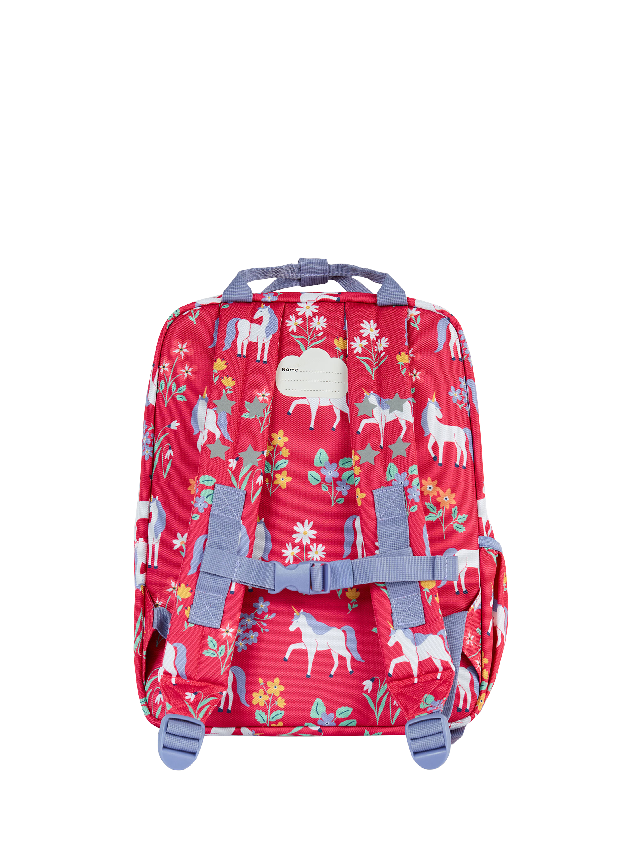 Product image 2 of 5, which shows Frugi Kids' Explorers Unicorn Print Backpack, Rose