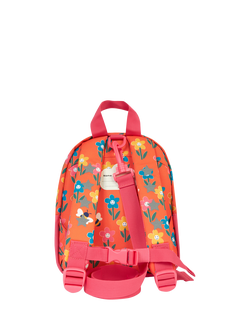 Frugi Kids' Little Adventure Floral Backpack, Orange/Multi - view 2, Orange/Multi