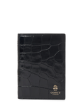 OSPREY LONDON Wentworth Croc Leather Passport Cover, Black