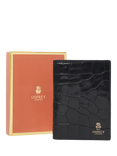 OSPREY LONDON Wentworth Croc Leather Passport Cover, Black