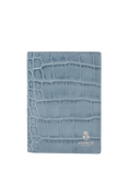 OSPREY LONDON Wentworth Croc Leather Passport Cover, Smoke Blue