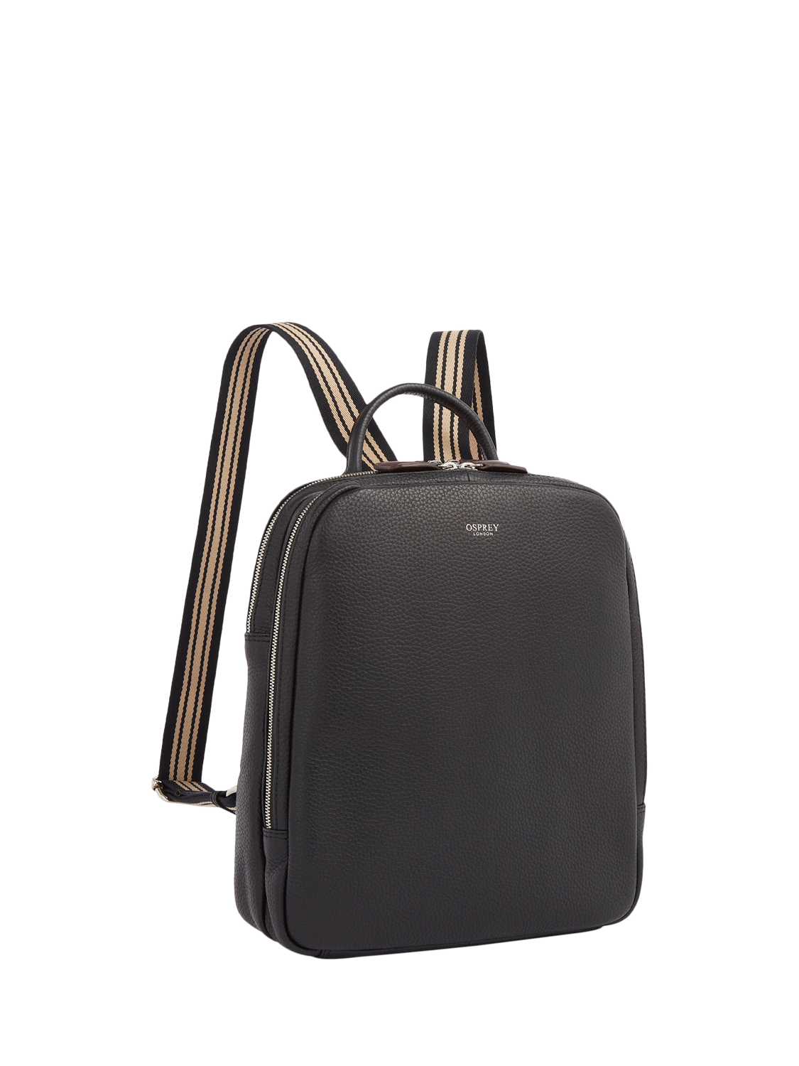 Product image 3 of 5, which shows OSPREY LONDON Chiswick Leather Backpack, Black