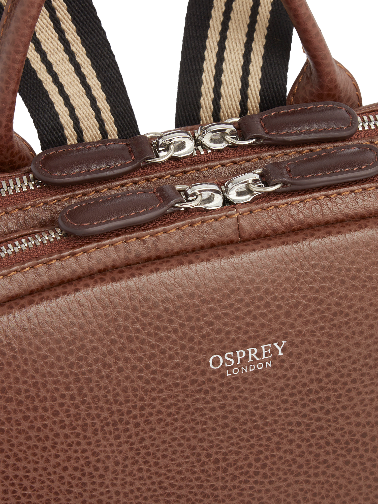 Product image 4 of 5, which shows OSPREY LONDON Chiswick Leather Backpack, Tan