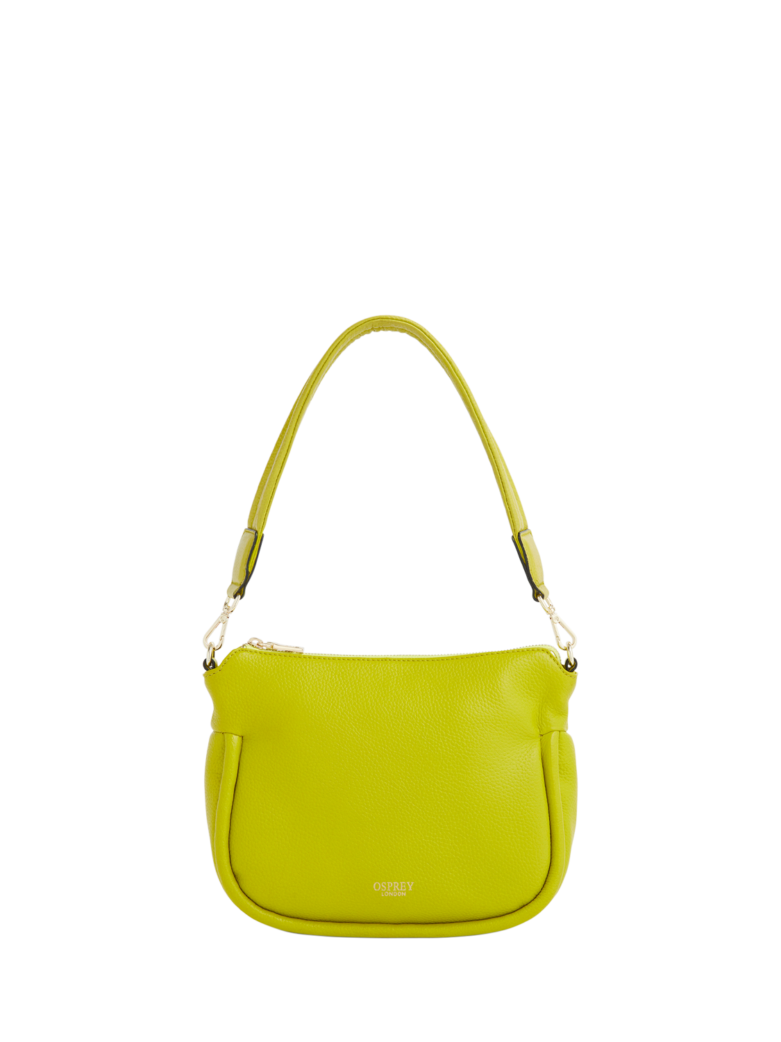 Product image 2 of 6, which shows OSPREY LONDON Hendrix Leather Shoulder Bag, Neon