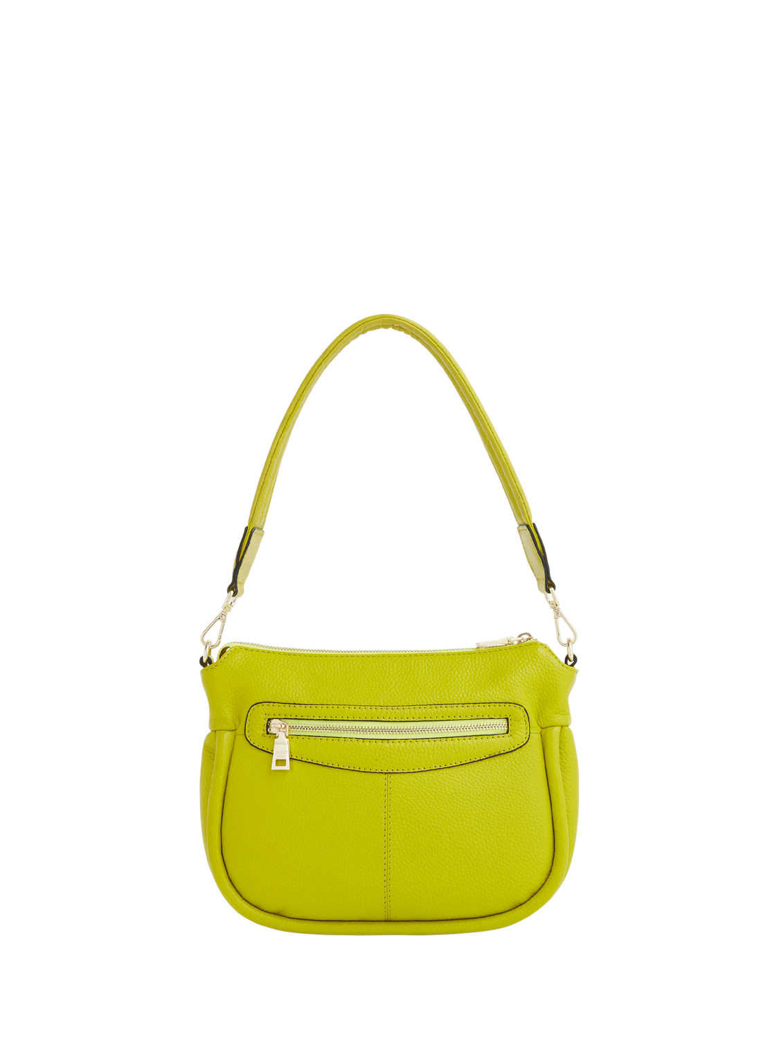 Product image 3 of 6, which shows OSPREY LONDON Hendrix Leather Shoulder Bag, Neon