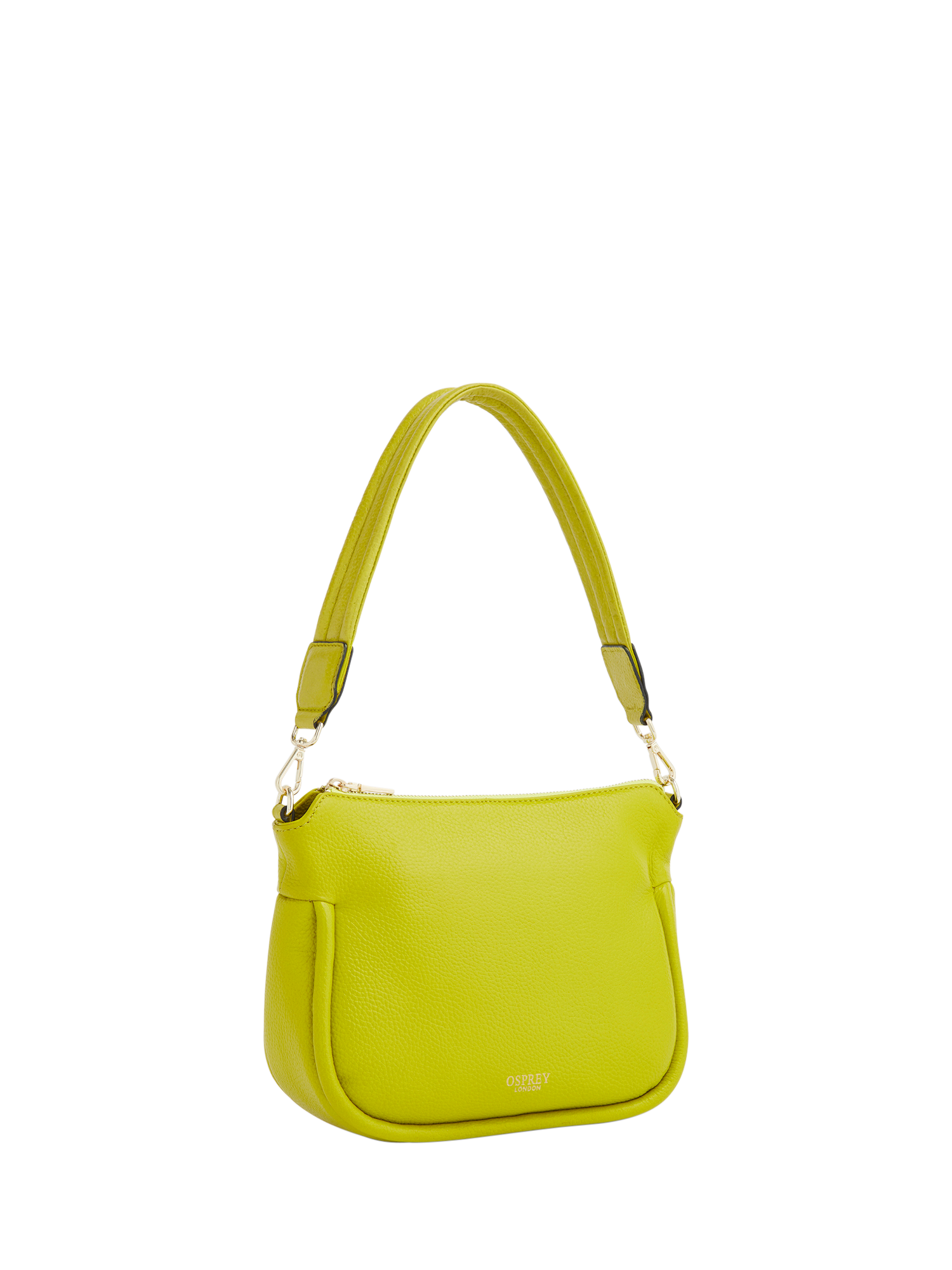 Product image 4 of 6, which shows OSPREY LONDON Hendrix Leather Shoulder Bag, Neon