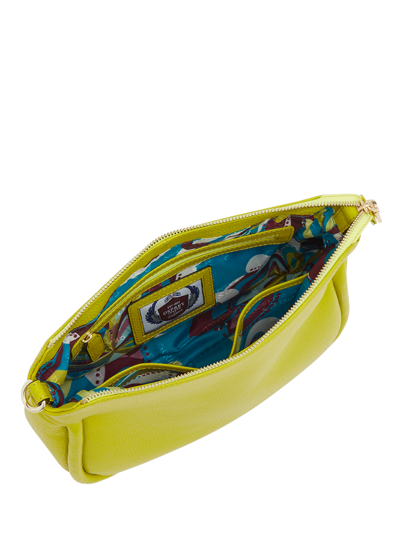Product image 6 of 6, which shows OSPREY LONDON Hendrix Leather Shoulder Bag, Neon