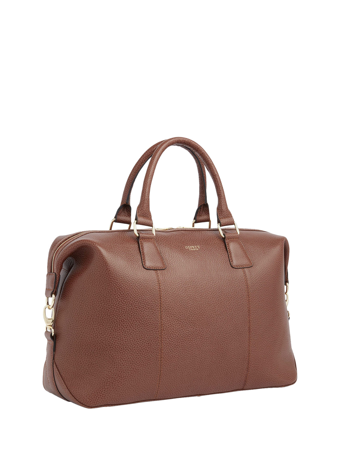 Product image 4 of 6, which shows OSPREY LONDON Adaline Leather Weekender Bag, Tan