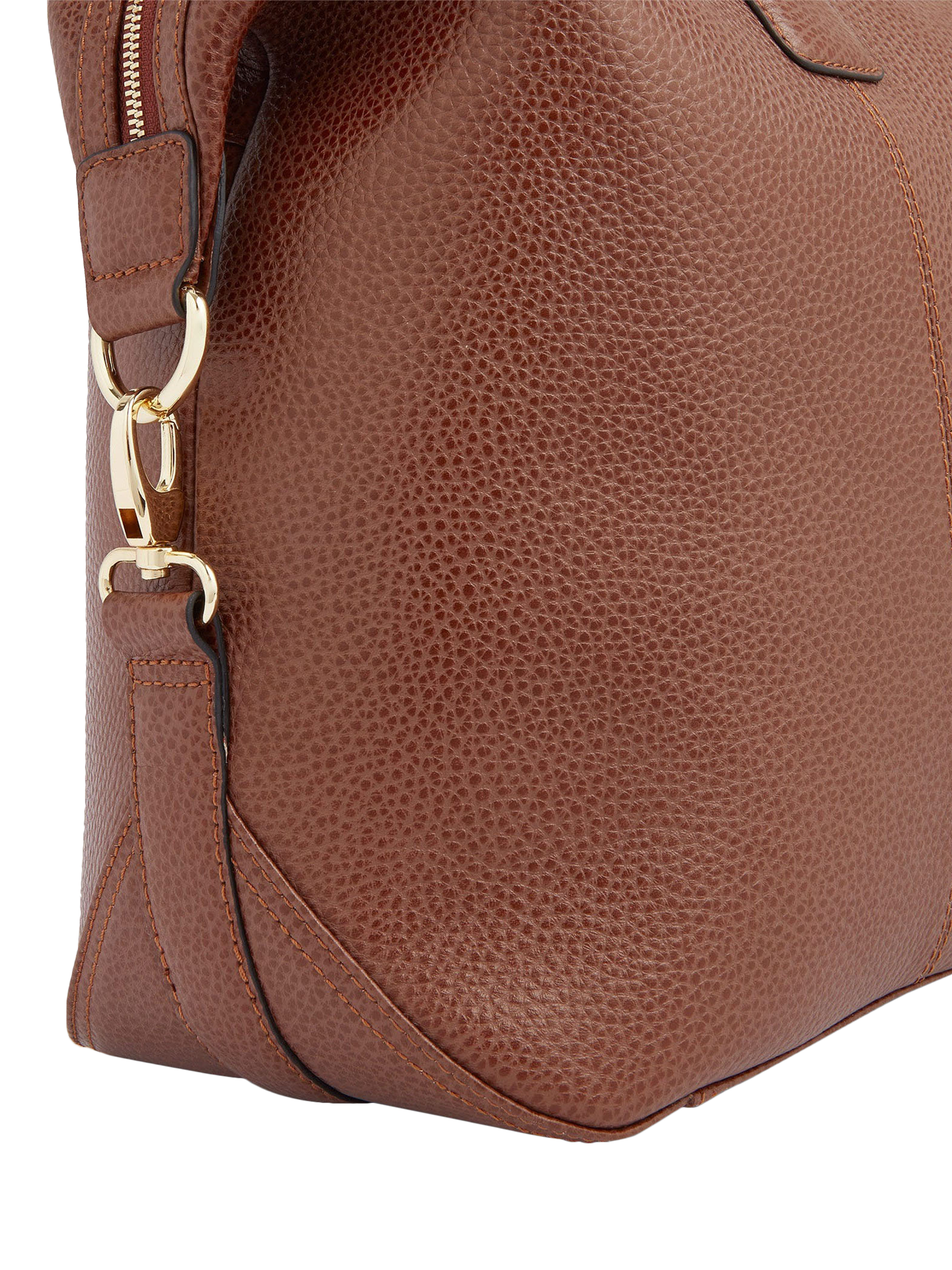 Product image 5 of 6, which shows OSPREY LONDON Adaline Leather Weekender Bag, Tan
