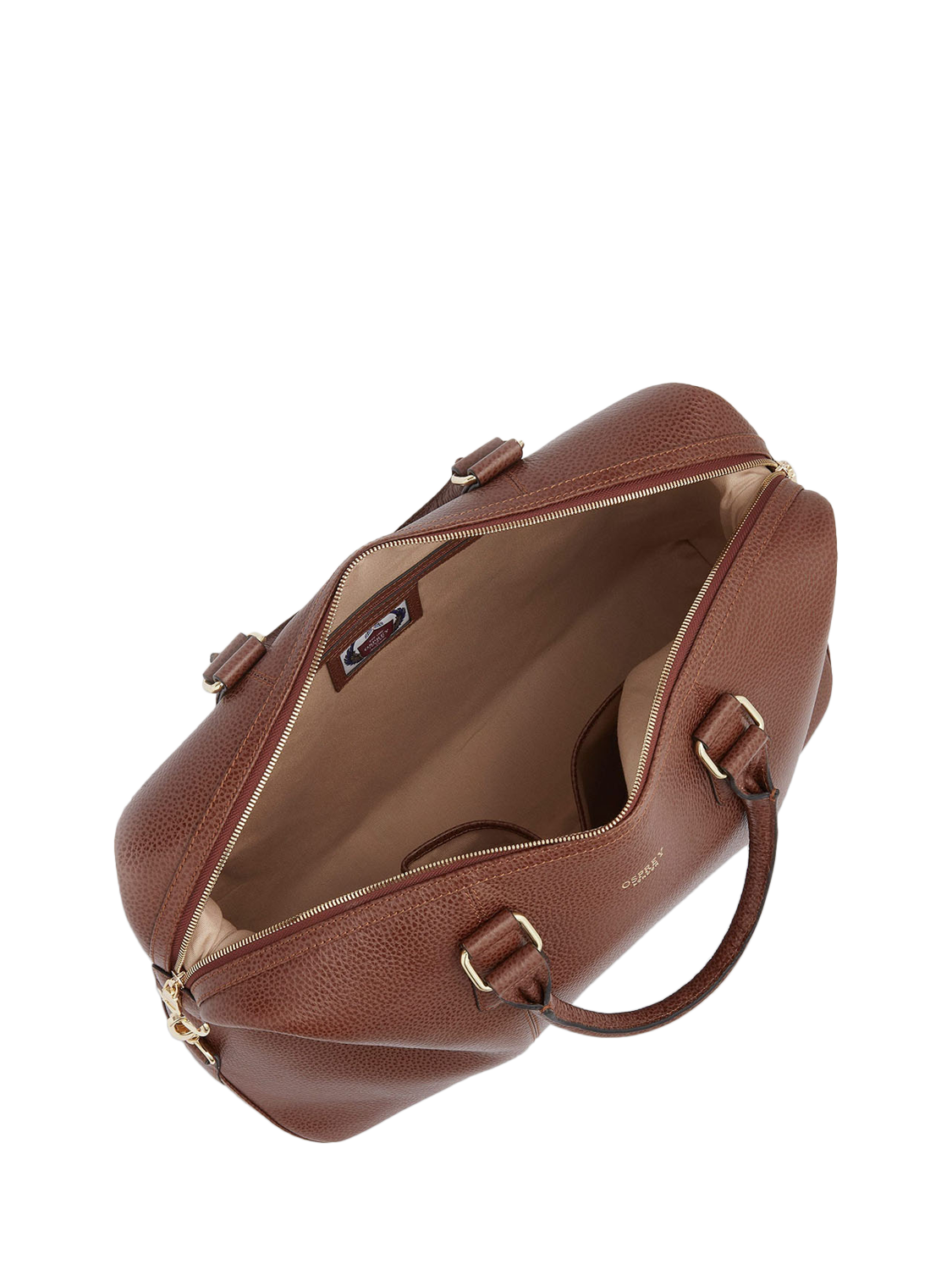 Product image 6 of 6, which shows OSPREY LONDON Adaline Leather Weekender Bag, Tan