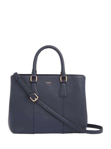 OSPREY LONDON Adaline Leather Workbag, Navy