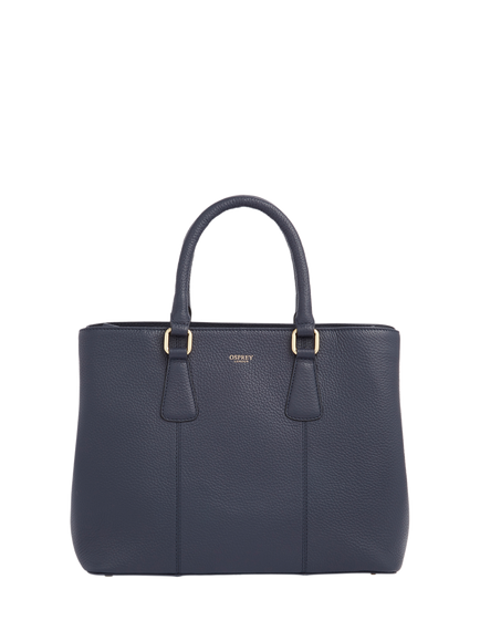 OSPREY LONDON Adaline Leather Workbag - view 2, Navy