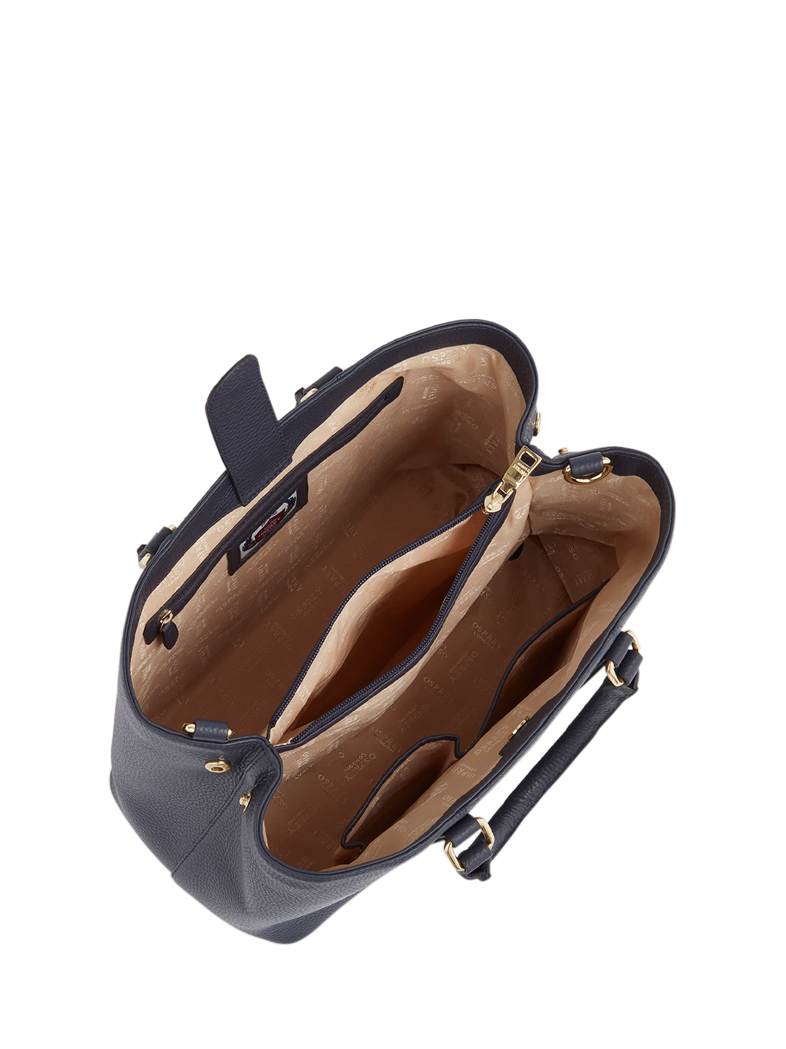 Product image 6 of 6, which shows OSPREY LONDON Adaline Leather Workbag, Navy