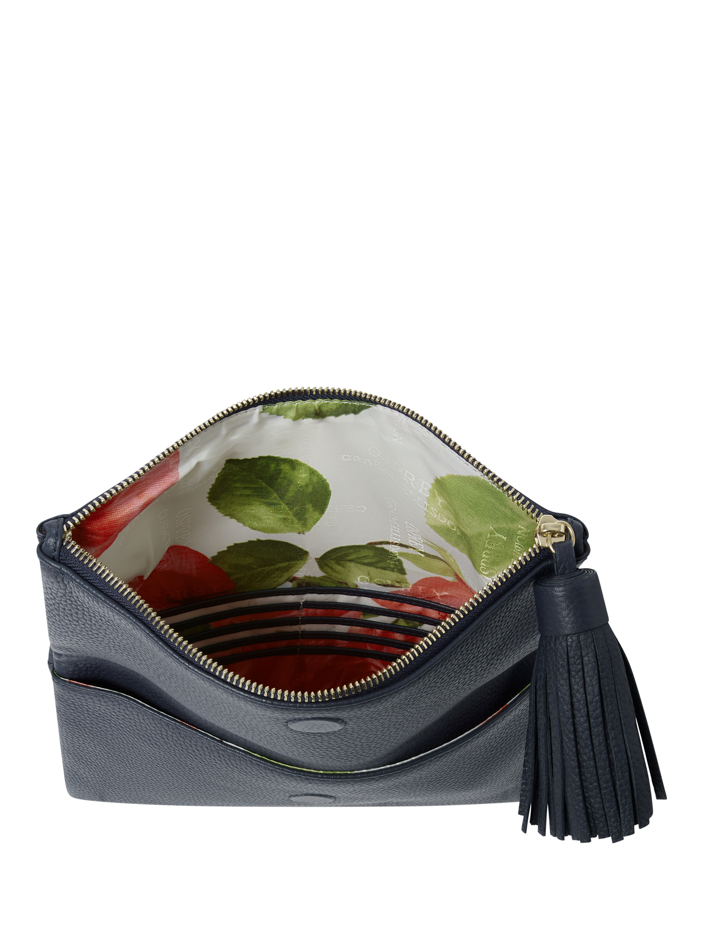 Product image 6 of 6, which shows OSPREY LONDON Bexley Leather Clutch Bag, Navy