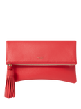 OSPREY LONDON Bexley Leather Clutch Bag, Red