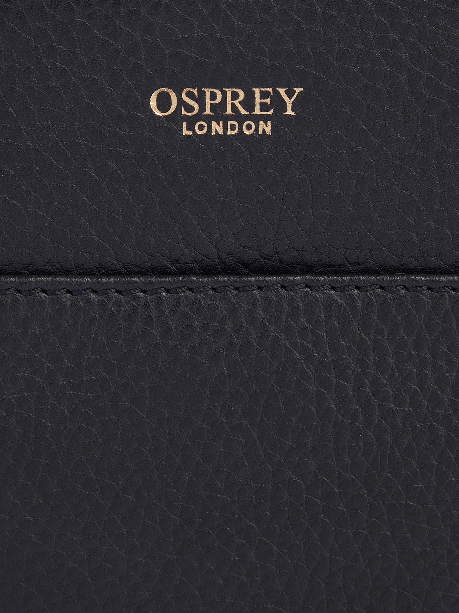 Product image 3 of 3, which shows OSPREY LONDON Buckley Leather Crossbody Bag, Black