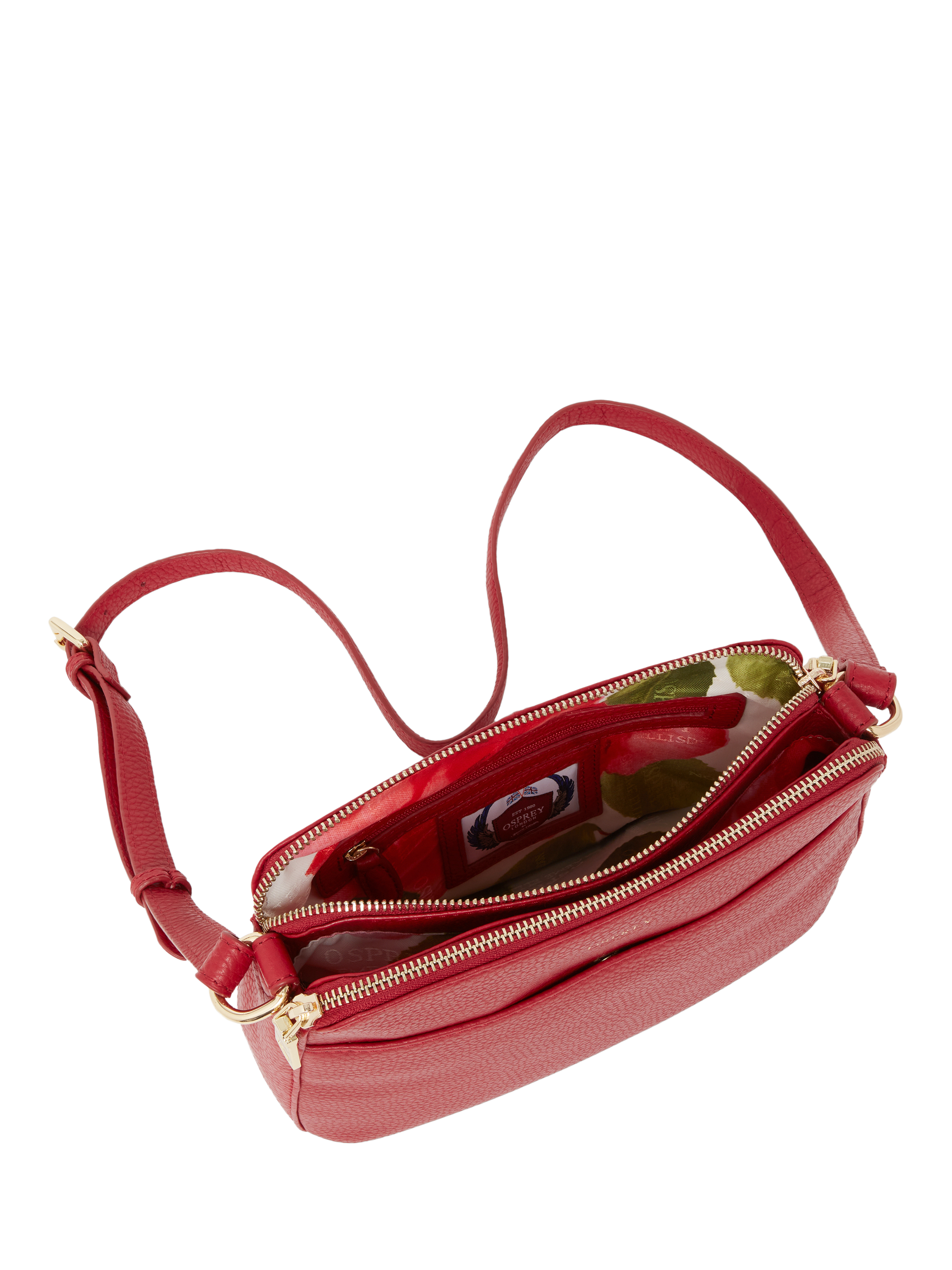 Product image 5 of 5, which shows OSPREY LONDON Buckley Leather Crossbody Bag, Cardinal