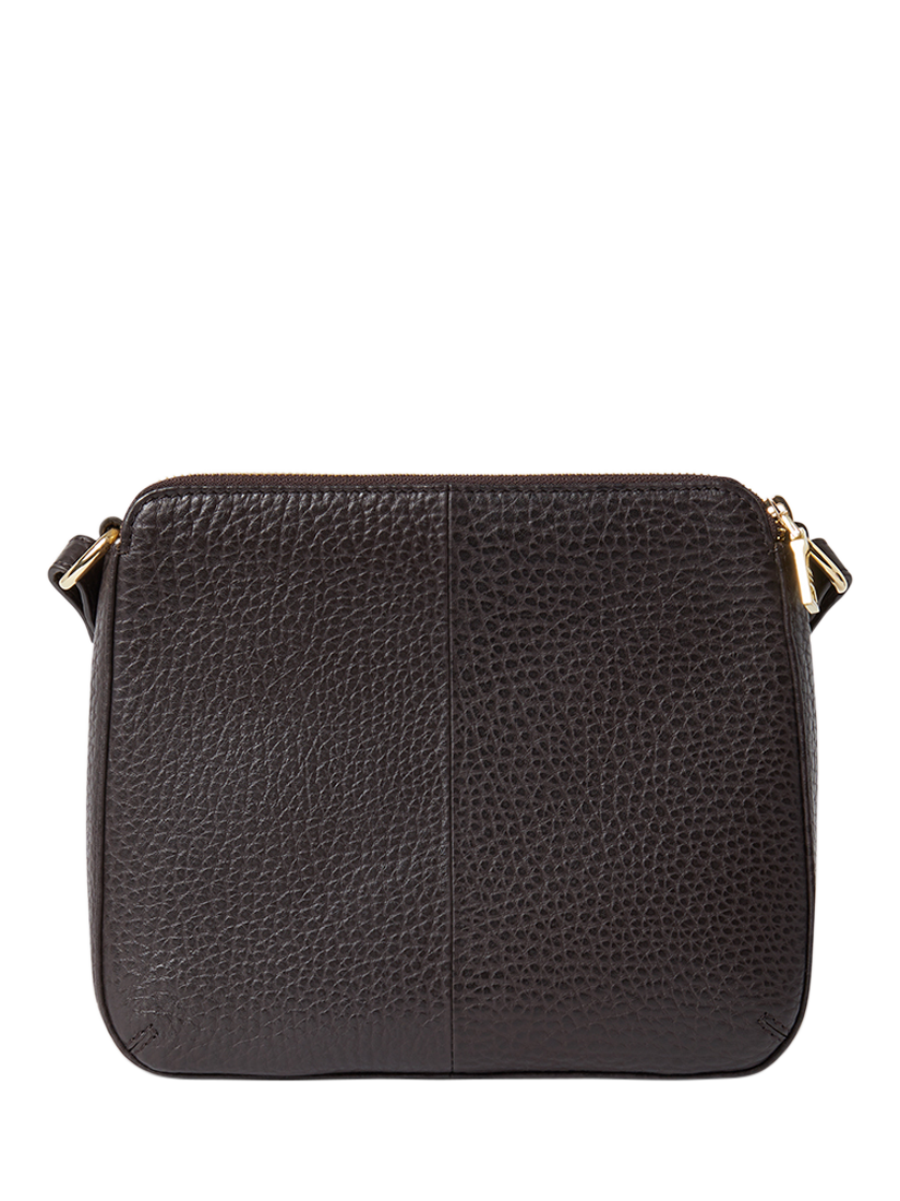 Product image 2 of 5, which shows OSPREY LONDON Buckley Leather Crossbody Bag, Chocolate