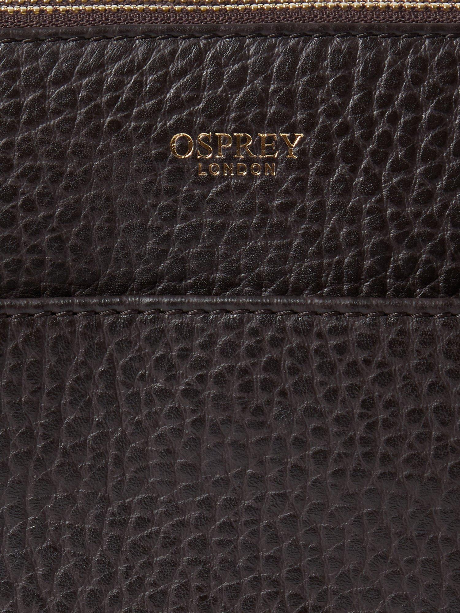 Product image 4 of 5, which shows OSPREY LONDON Buckley Leather Crossbody Bag, Chocolate
