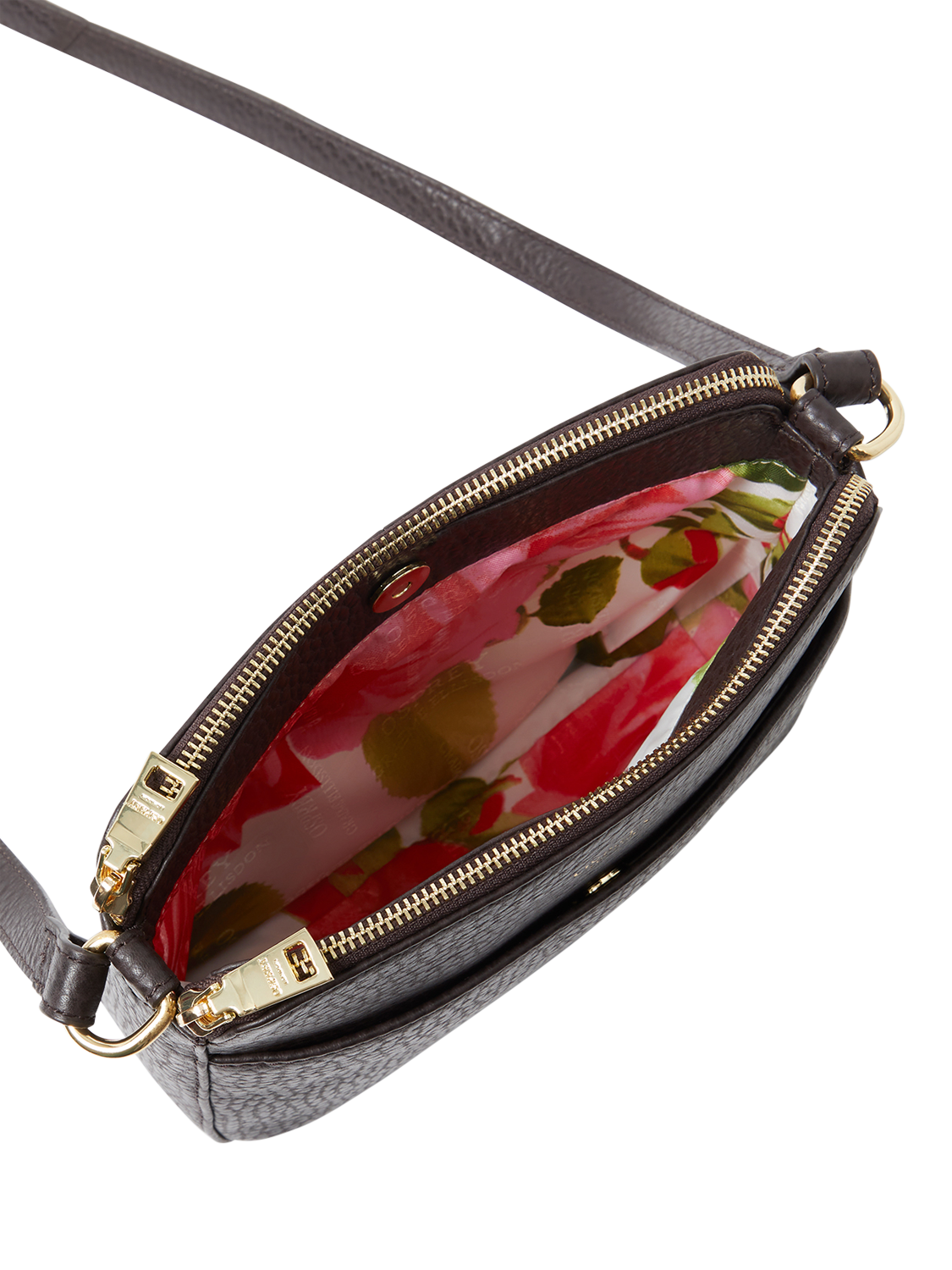 Product image 5 of 5, which shows OSPREY LONDON Buckley Leather Crossbody Bag, Chocolate