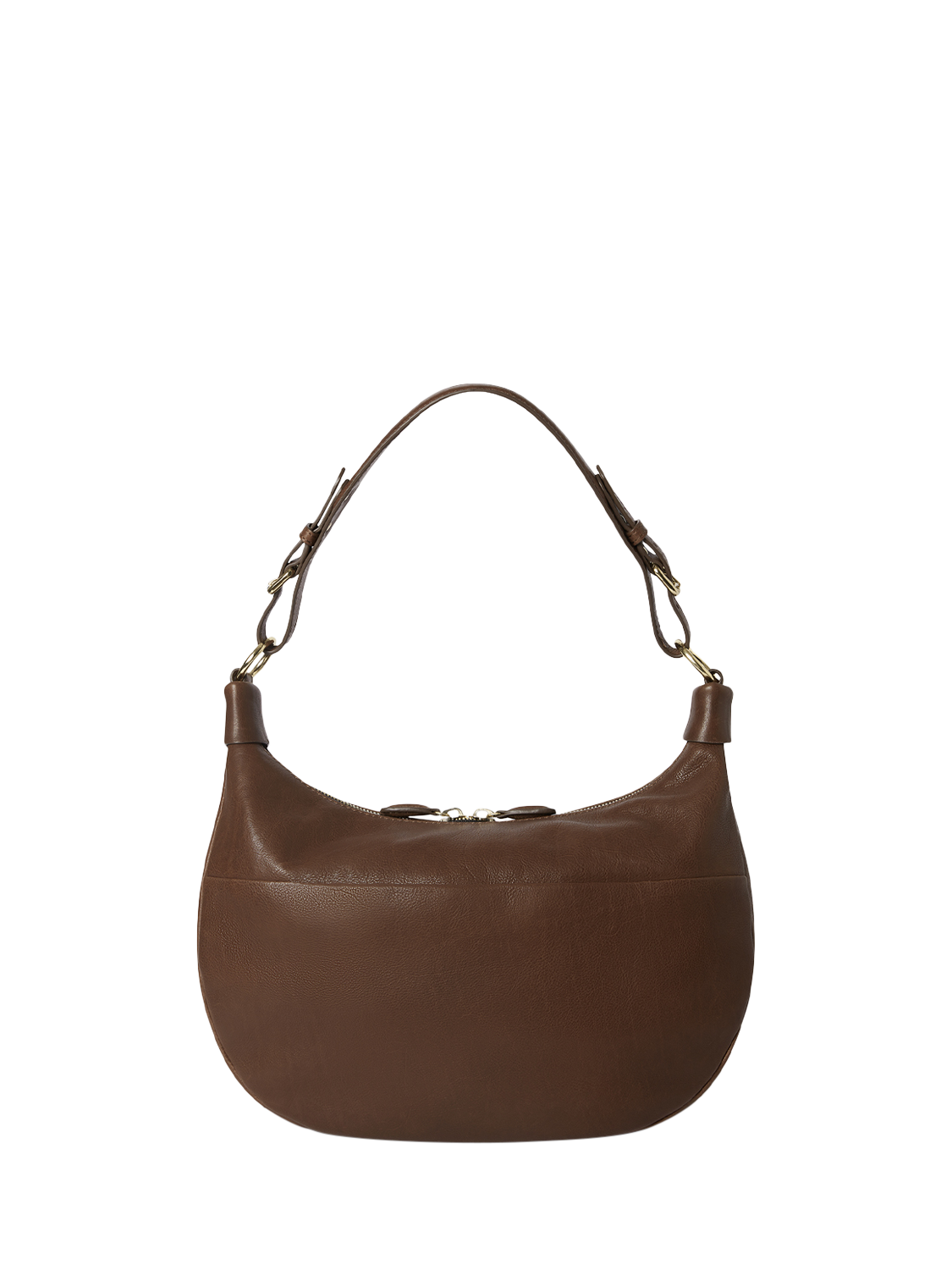 Product image 2 of 5, which shows OSPREY LONDON Burleigh Small Leather Hobo Bag, Chestnut