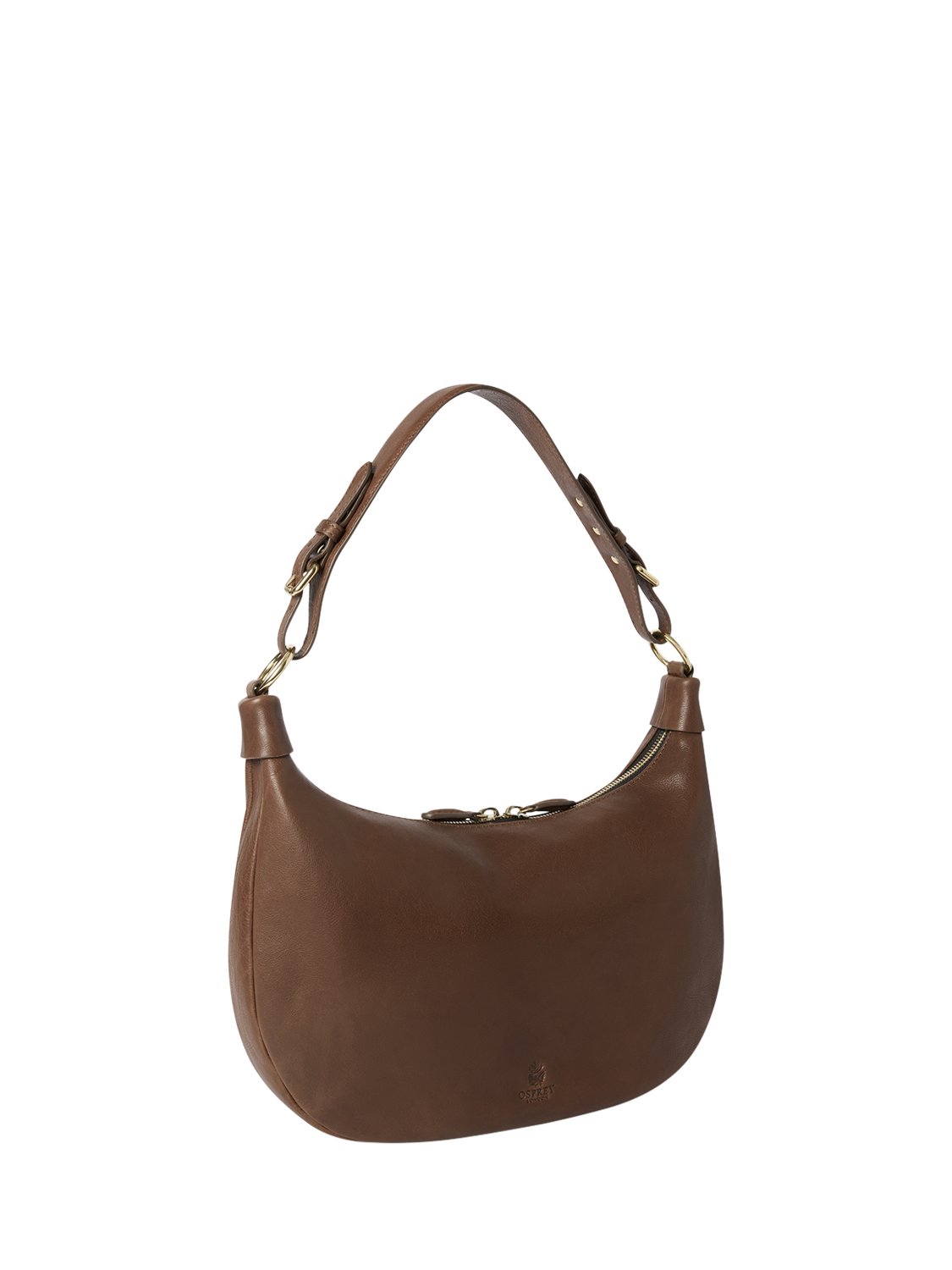 Product image 3 of 5, which shows OSPREY LONDON Burleigh Small Leather Hobo Bag, Chestnut