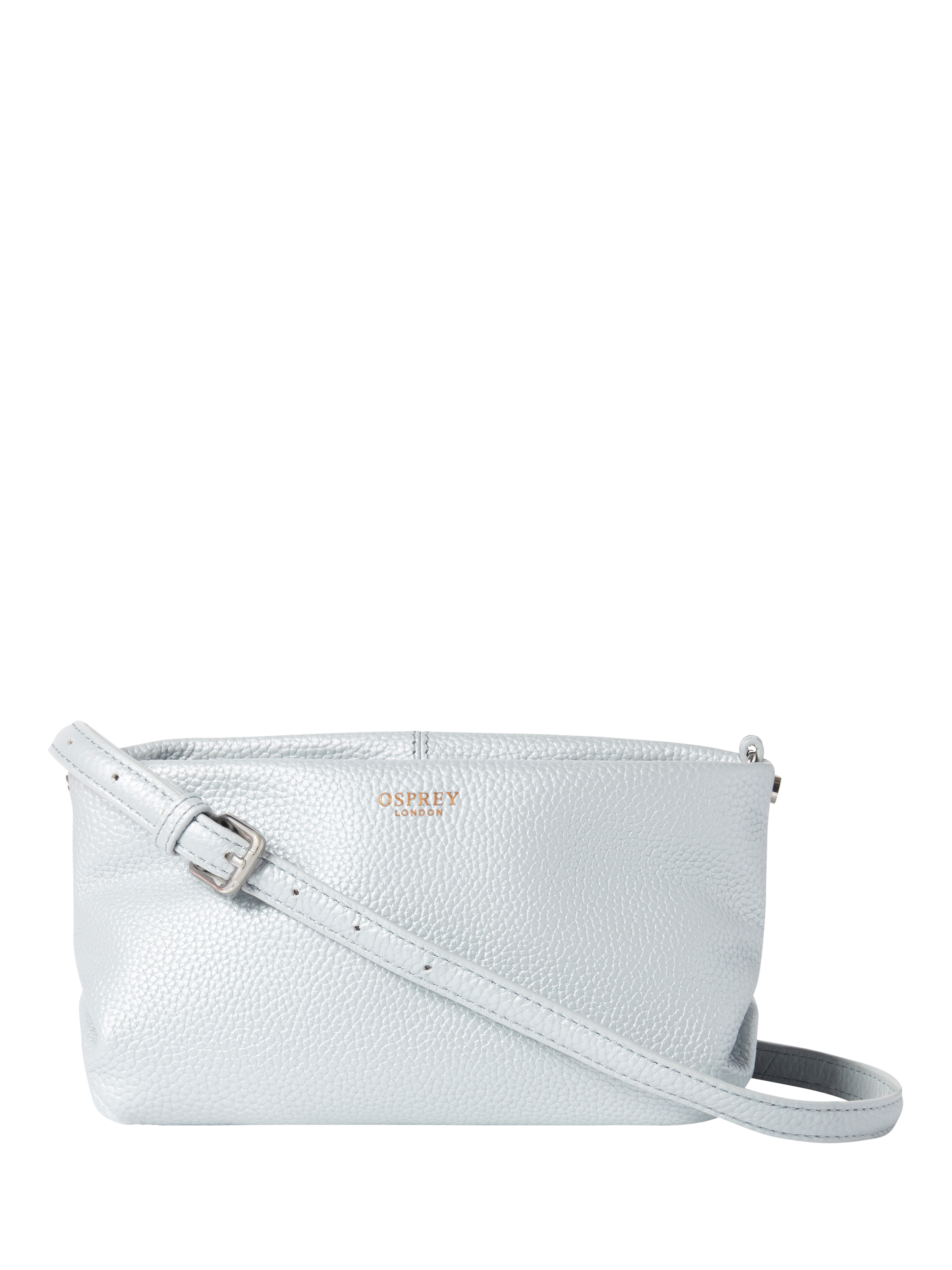 OSPREY LONDON Carina Shrug Crossbody Bag, Metalic Silver