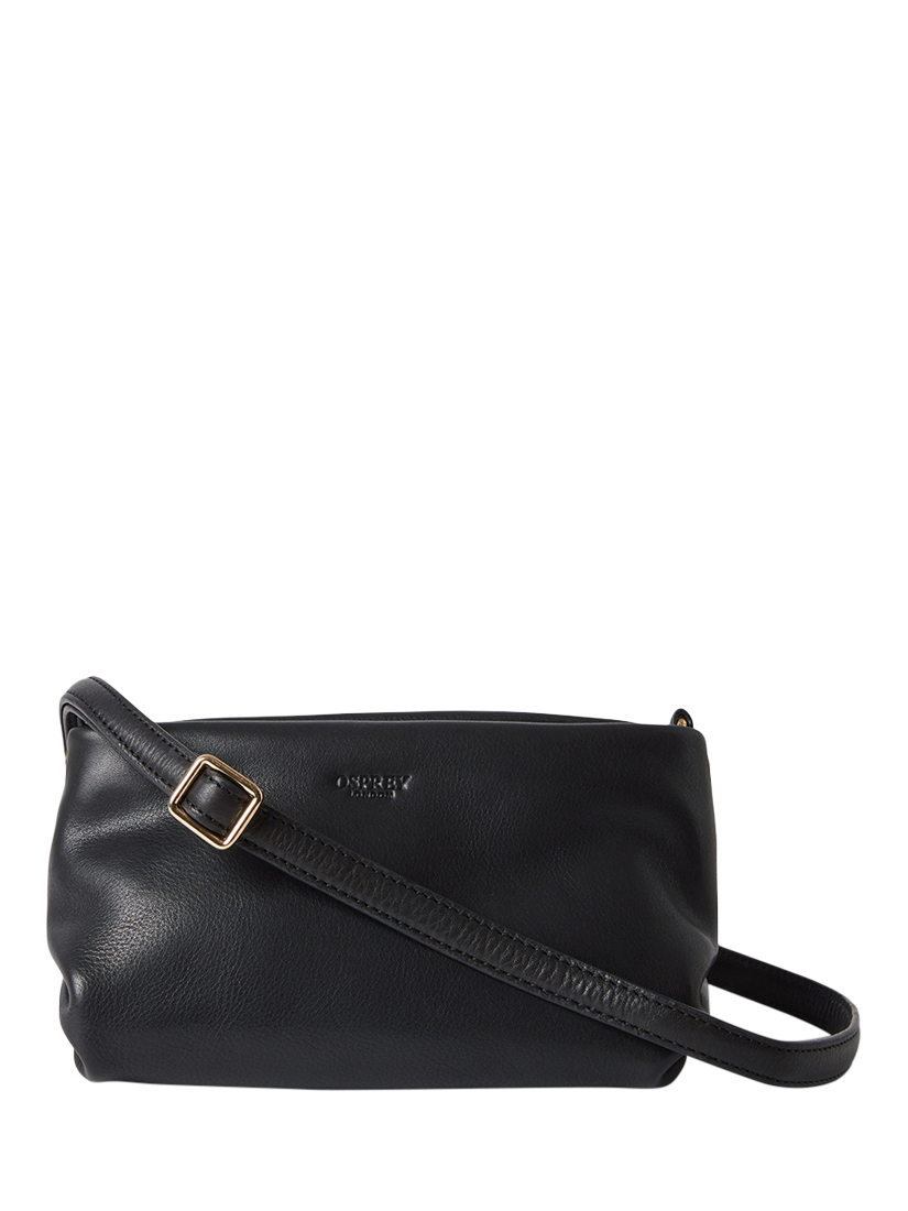 OSPREY LONDON Carina Leather Shrug Bag, Black