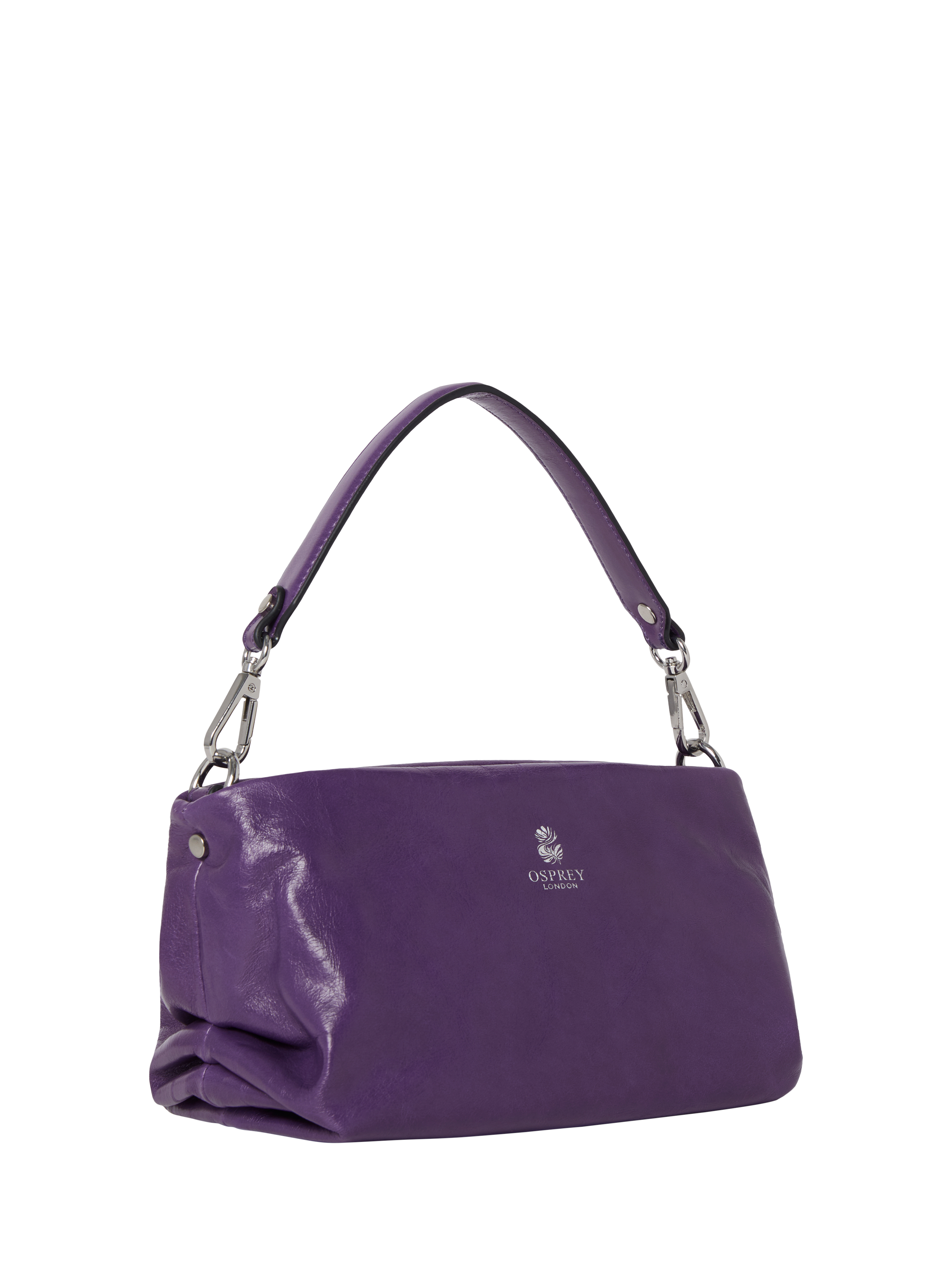 OSPREY LONDON Carina Leather Shrug Bag, Purple
