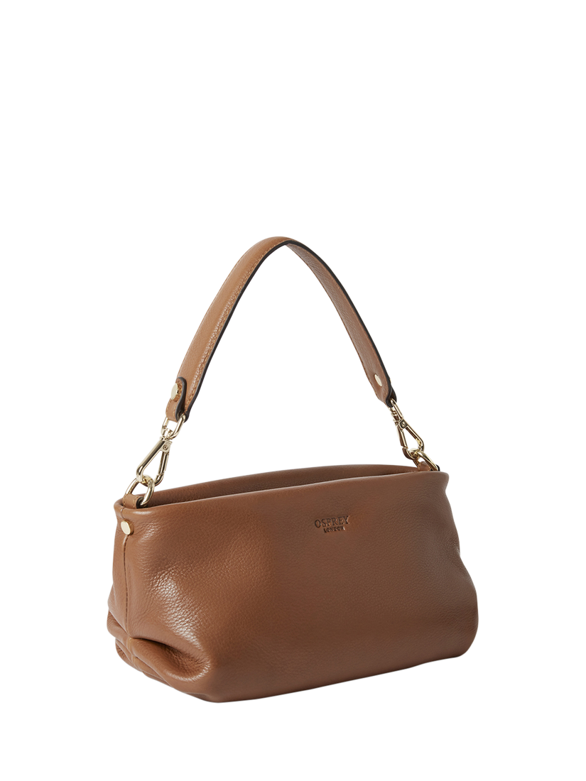 Product image 3 of 5, which shows OSPREY LONDON Carina Leather Shrug Bag, Tan