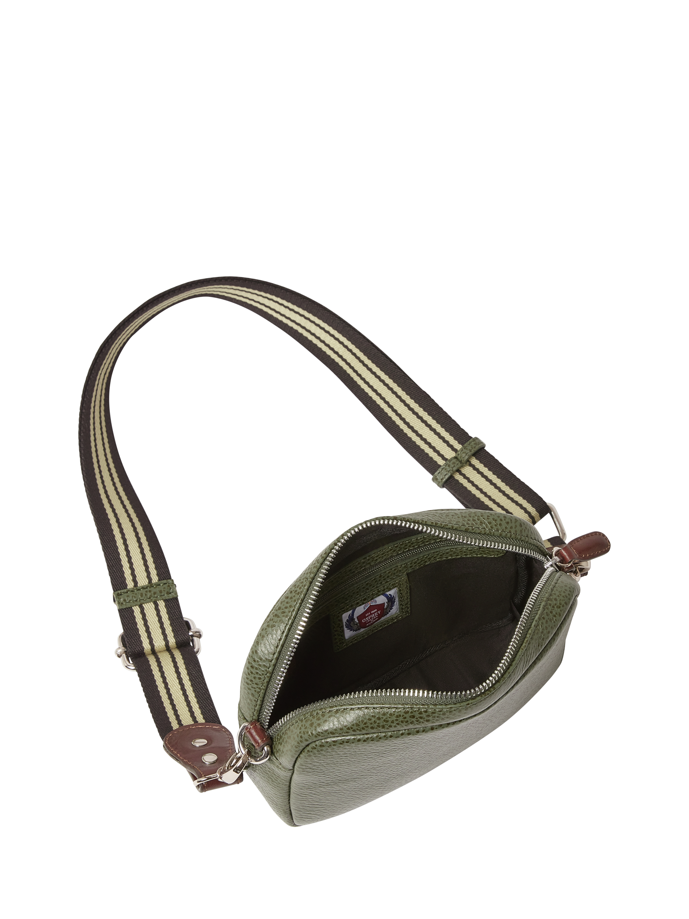 Product image 5 of 5, which shows OSPREY LONDON Chiswick Leather Convertible Multiway Bag, Khaki