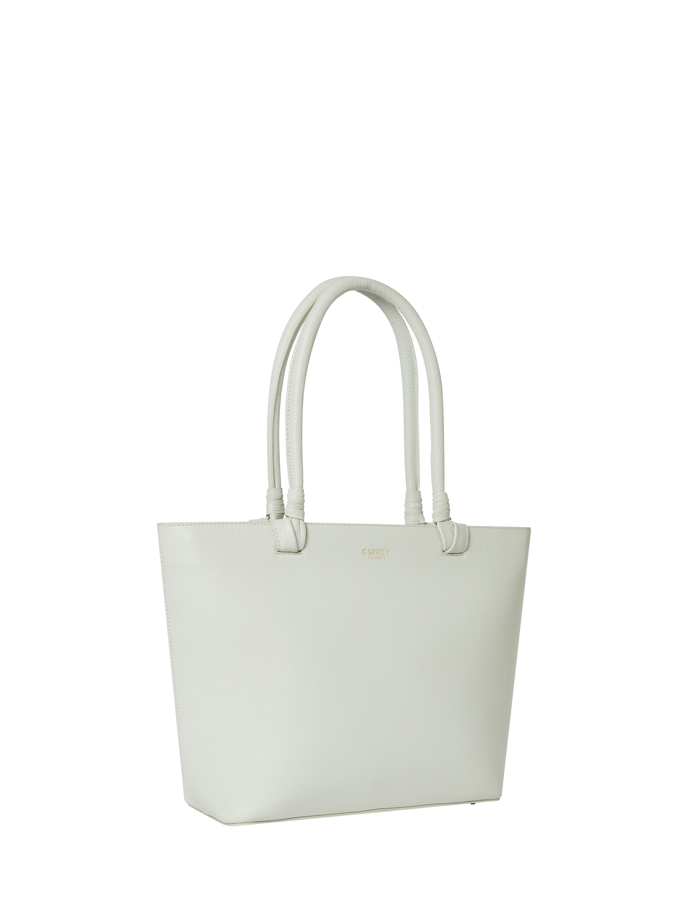 Product image 3 of 5, which shows OSPREY LONDON Collier Leather Zip Top Tote Bag, Natural