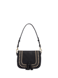 OSPREY LONDON Dakota Leather Tassel Crossbody Bag, Black