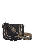 OSPREY LONDON Dakota Leather Tassel Crossbody Bag, Black