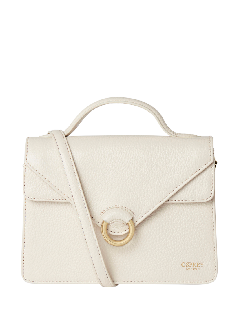 Product image 1 of 7, which shows OSPREY LONDON Harper Mini Leather Grab Bag, Dove