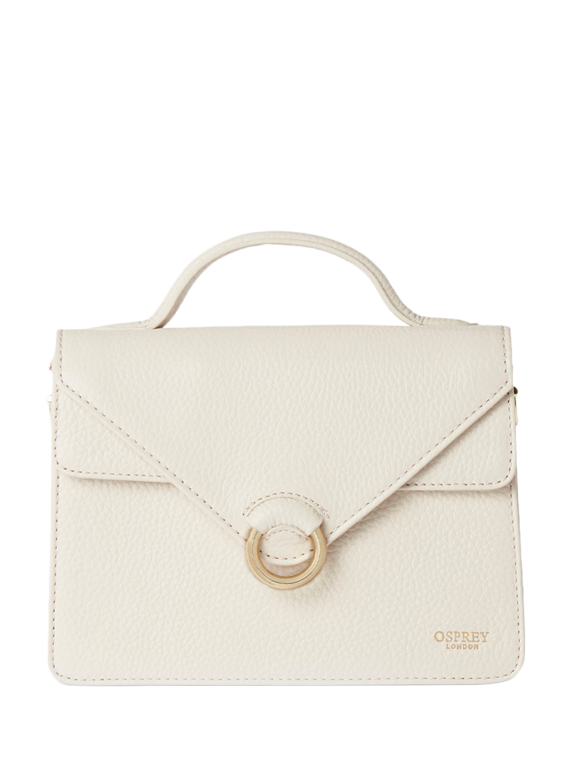 Product image 2 of 7, which shows OSPREY LONDON Harper Mini Leather Grab Bag, Dove