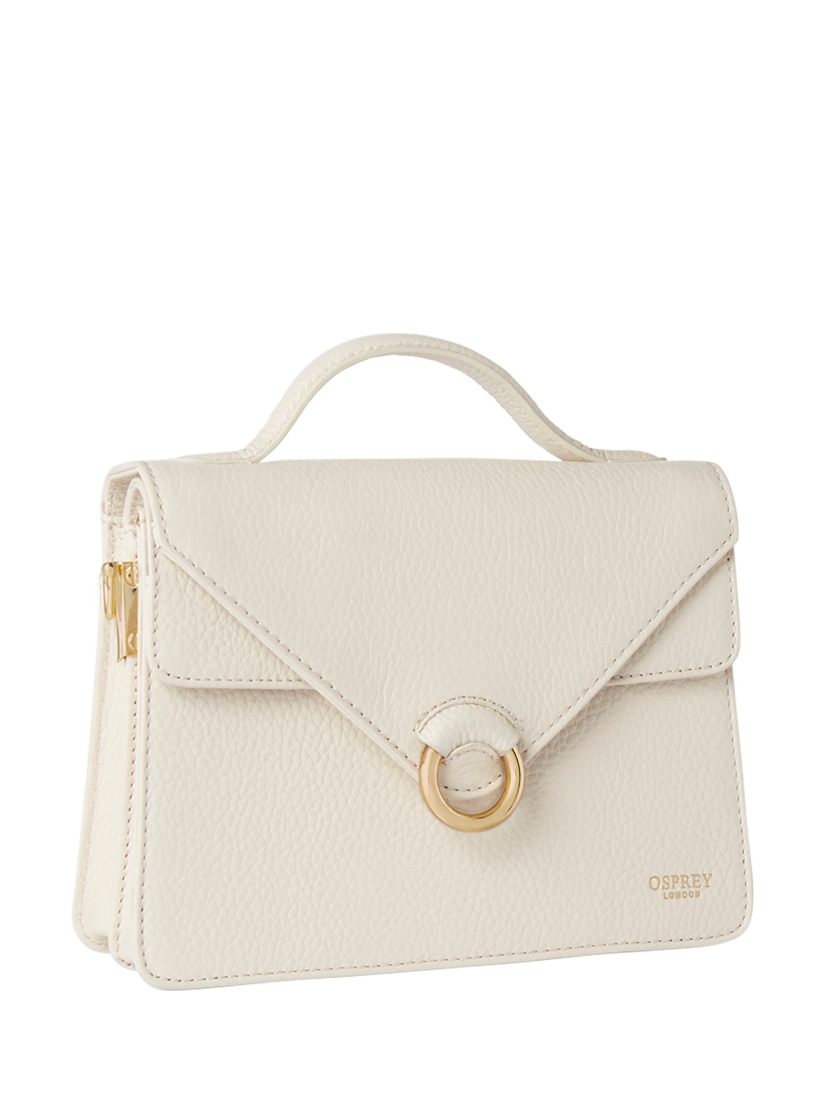 Product image 4 of 7, which shows OSPREY LONDON Harper Mini Leather Grab Bag, Dove