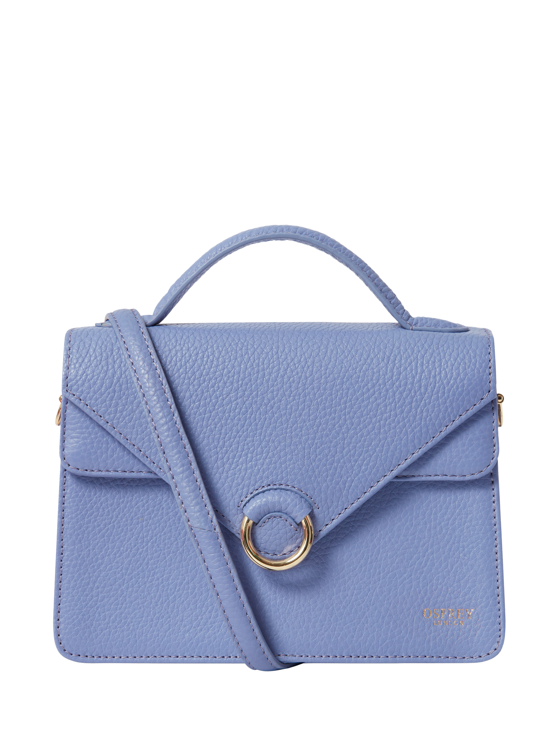 Product image 1 of 7, which shows OSPREY LONDON Harper Mini Leather Grab Bag, Lilac