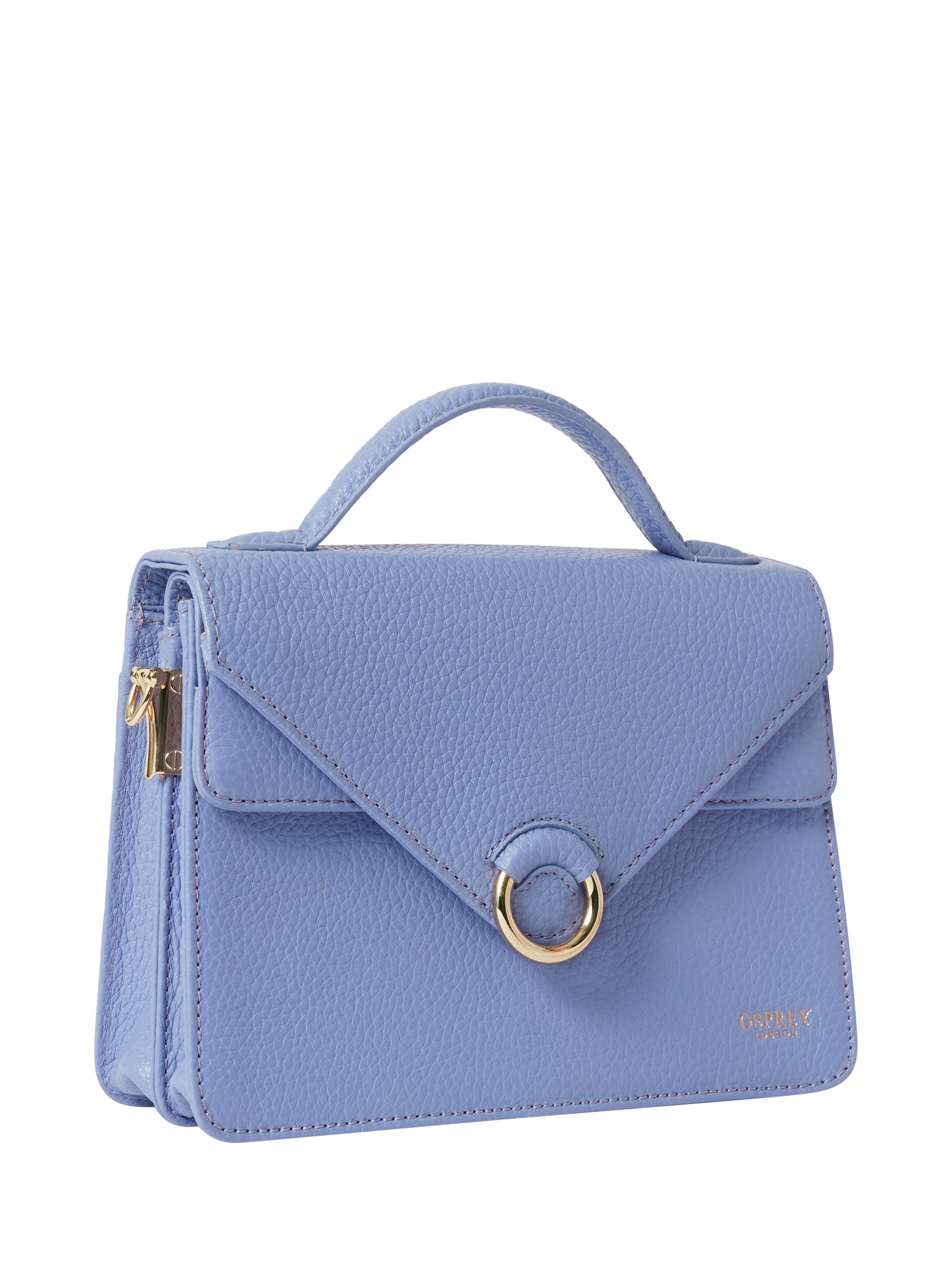 Product image 4 of 7, which shows OSPREY LONDON Harper Mini Leather Grab Bag, Lilac