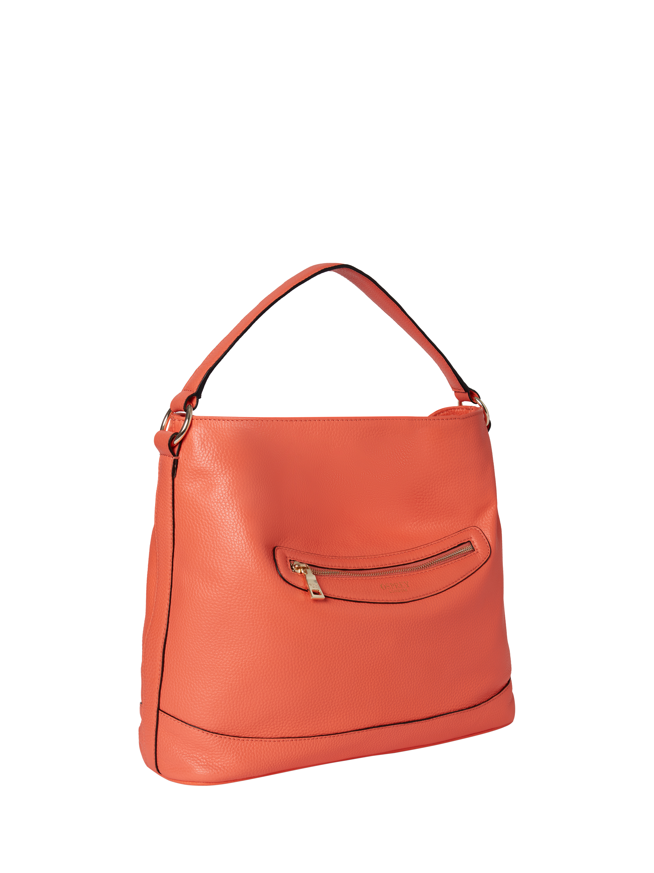 Product image 4 of 6, which shows OSPREY LONDON Hendrix Leather Oversized Hobo Bag, Coral